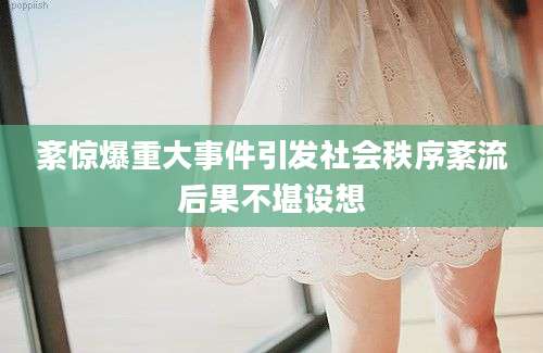 紊惊爆重大事件引发社会秩序紊流后果不堪设想