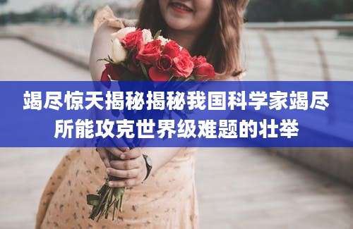 竭尽惊天揭秘揭秘我国科学家竭尽所能攻克世界级难题的壮举