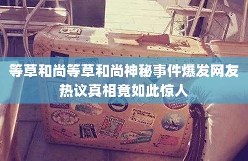 等草和尚等草和尚神秘事件爆发网友热议真相竟如此惊人