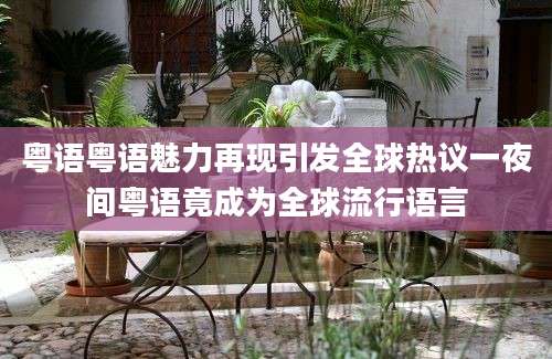 粤语粤语魅力再现引发全球热议一夜间粤语竟成为全球流行语言