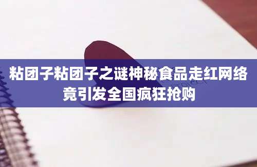粘团子粘团子之谜神秘食品走红网络竟引发全国疯狂抢购
