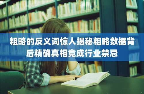 粗略的反义词惊人揭秘粗略数据背后精确真相竟成行业禁忌