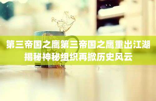 第三帝国之鹰第三帝国之鹰重出江湖揭秘神秘组织再掀历史风云