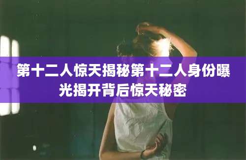 第十二人惊天揭秘第十二人身份曝光揭开背后惊天秘密