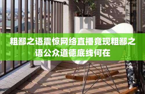 粗鄙之语震惊网络直播竟现粗鄙之语公众道德底线何在