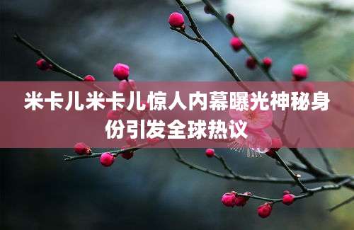 米卡儿米卡儿惊人内幕曝光神秘身份引发全球热议