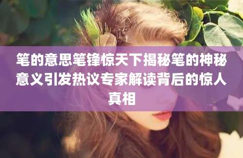 笔的意思笔锋惊天下揭秘笔的神秘意义引发热议专家解读背后的惊人真相