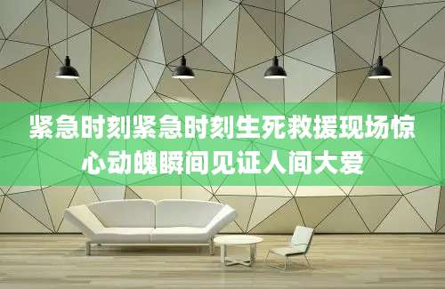 紧急时刻紧急时刻生死救援现场惊心动魄瞬间见证人间大爱