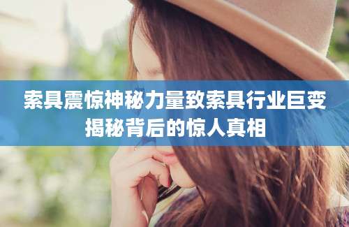 索具震惊神秘力量致索具行业巨变揭秘背后的惊人真相