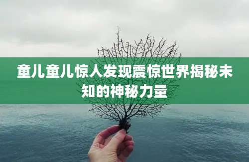 童儿童儿惊人发现震惊世界揭秘未知的神秘力量