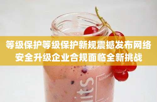 等级保护等级保护新规震撼发布网络安全升级企业合规面临全新挑战