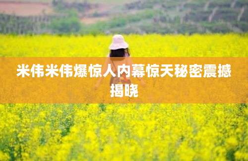 米伟米伟爆惊人内幕惊天秘密震撼揭晓