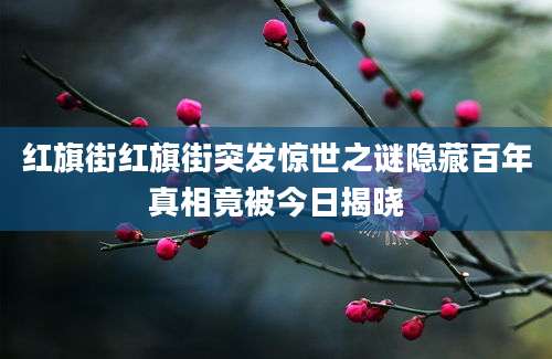 红旗街红旗街突发惊世之谜隐藏百年真相竟被今日揭晓