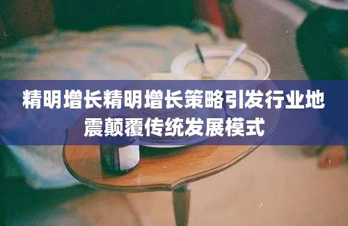 精明增长精明增长策略引发行业地震颠覆传统发展模式