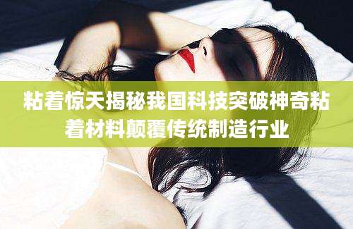 粘着惊天揭秘我国科技突破神奇粘着材料颠覆传统制造行业