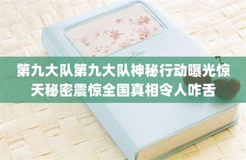 第九大队第九大队神秘行动曝光惊天秘密震惊全国真相令人咋舌