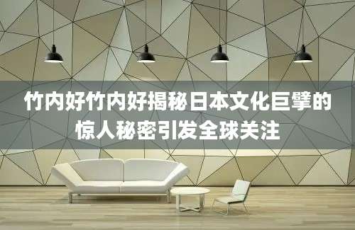 竹内好竹内好揭秘日本文化巨擘的惊人秘密引发全球关注