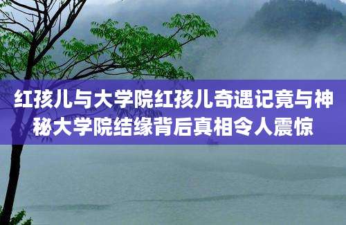 红孩儿与大学院红孩儿奇遇记竟与神秘大学院结缘背后真相令人震惊