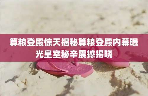 算粮登殿惊天揭秘算粮登殿内幕曝光皇室秘辛震撼揭晓