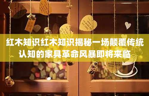 红木知识红木知识揭秘一场颠覆传统认知的家具革命风暴即将来临