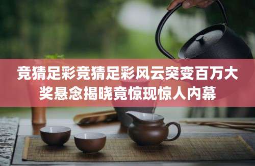 竞猜足彩竞猜足彩风云突变百万大奖悬念揭晓竟惊现惊人内幕
