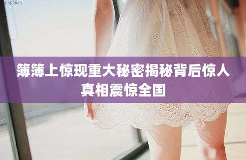 簿簿上惊现重大秘密揭秘背后惊人真相震惊全国