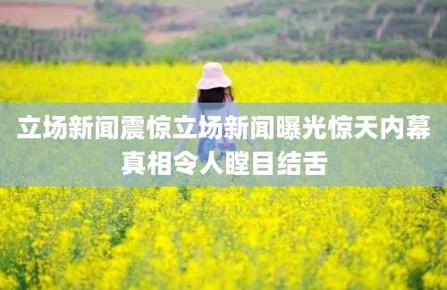 立场新闻震惊立场新闻曝光惊天内幕真相令人瞠目结舌