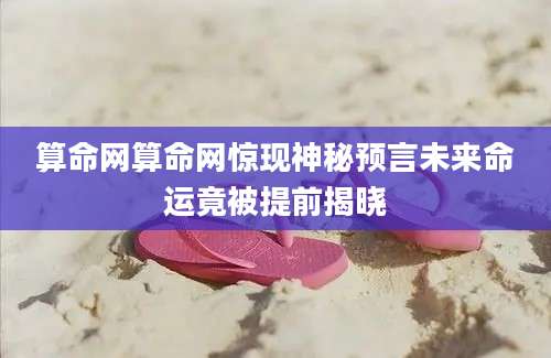 算命网算命网惊现神秘预言未来命运竟被提前揭晓