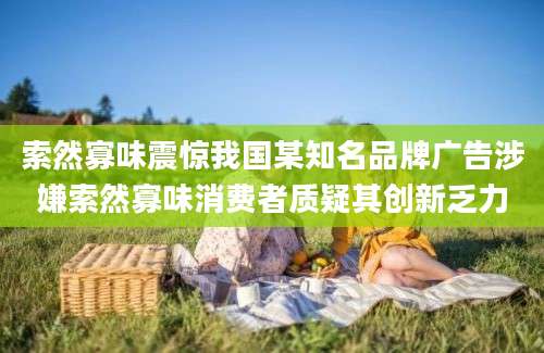索然寡味震惊我国某知名品牌广告涉嫌索然寡味消费者质疑其创新乏力