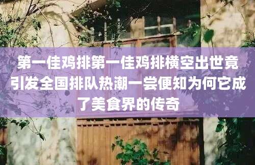 第一佳鸡排第一佳鸡排横空出世竟引发全国排队热潮一尝便知为何它成了美食界的传奇