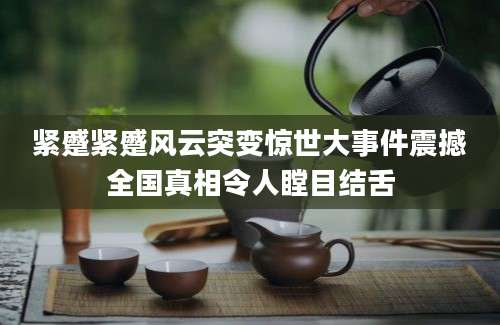 紧蹙紧蹙风云突变惊世大事件震撼全国真相令人瞠目结舌