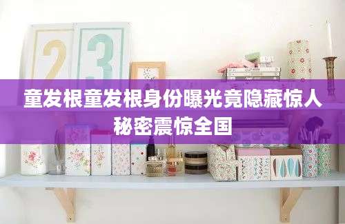 童发根童发根身份曝光竟隐藏惊人秘密震惊全国