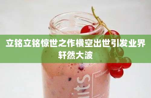 立铭立铭惊世之作横空出世引发业界轩然大波