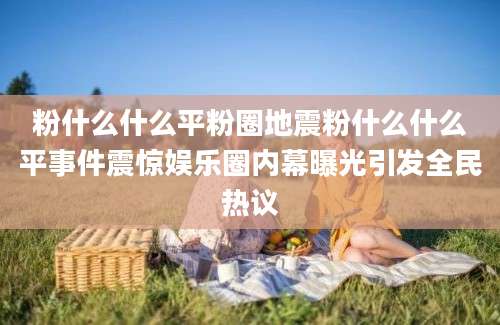粉什么什么平粉圈地震粉什么什么平事件震惊娱乐圈内幕曝光引发全民热议