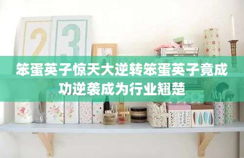 笨蛋英子惊天大逆转笨蛋英子竟成功逆袭成为行业翘楚