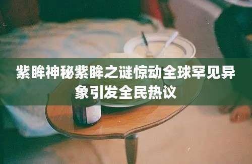 紫眸神秘紫眸之谜惊动全球罕见异象引发全民热议
