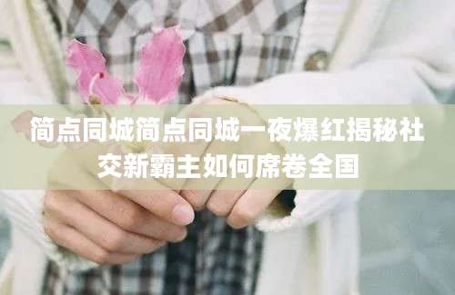 简点同城简点同城一夜爆红揭秘社交新霸主如何席卷全国