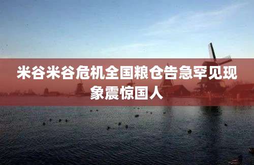 米谷米谷危机全国粮仓告急罕见现象震惊国人