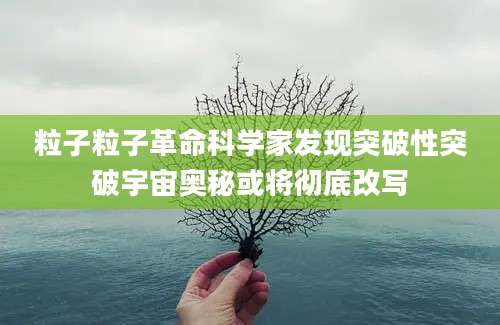 粒子粒子革命科学家发现突破性突破宇宙奥秘或将彻底改写