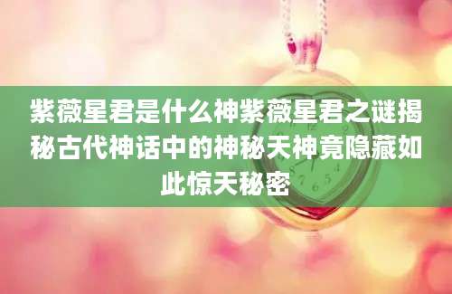 紫薇星君是什么神紫薇星君之谜揭秘古代神话中的神秘天神竟隐藏如此惊天秘密