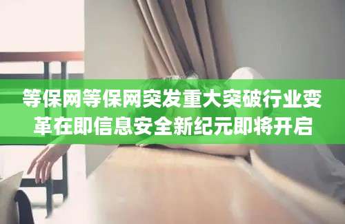 等保网等保网突发重大突破行业变革在即信息安全新纪元即将开启
