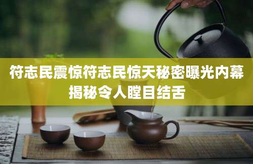 符志民震惊符志民惊天秘密曝光内幕揭秘令人瞠目结舌