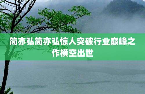 简亦弘简亦弘惊人突破行业巅峰之作横空出世