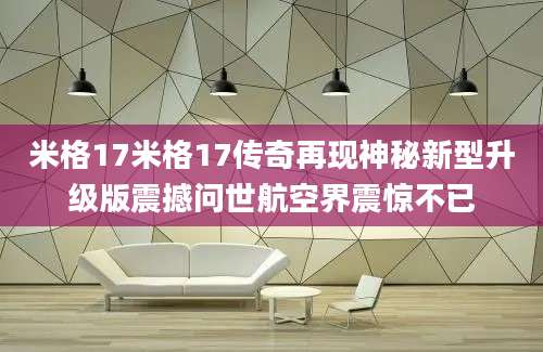 米格17米格17传奇再现神秘新型升级版震撼问世航空界震惊不已
