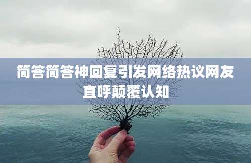简答简答神回复引发网络热议网友直呼颠覆认知