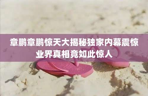 章鹏章鹏惊天大揭秘独家内幕震惊业界真相竟如此惊人