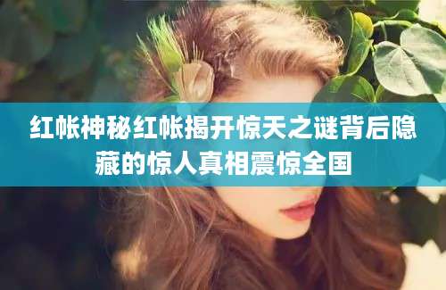 红帐神秘红帐揭开惊天之谜背后隐藏的惊人真相震惊全国