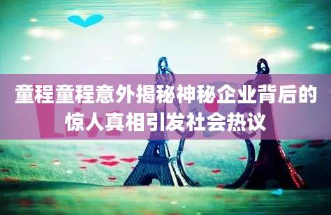童程童程意外揭秘神秘企业背后的惊人真相引发社会热议