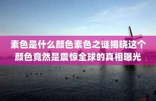 素色是什么颜色素色之谜揭晓这个颜色竟然是震惊全球的真相曝光