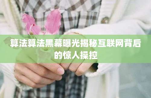 算法算法黑幕曝光揭秘互联网背后的惊人操控